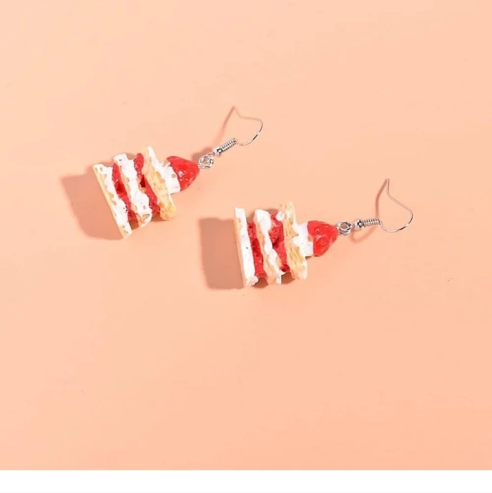 Strawberry Cake Slice Earrings